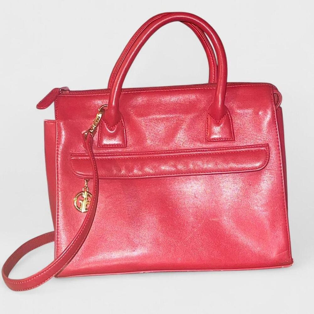 Giani Bernini Vintage Red Leather Satchel Handbag